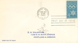 UNITED STATES. - 1960 - FDC STAMP OF OLYMPIC VALLEY SENT TO PORTLAND 4, OREGON. - Lettres & Documents