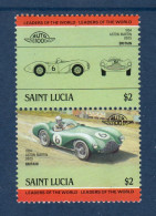 Saint Lucia Yv,  Mi 708, 709, SG 757, 758, Aston Martin DB 3S, - St.Lucie (1979-...)