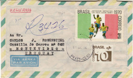 MEXICO 1970 AIRMAIL R - LETTER SENT TO MONTEVIDEO - 1970 – Mexique