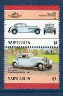 Saint Lucia Yv,  Mi 866, 967, SG 908, 909, Rolls Royce Phantom II Continental, 1933, UK, - St.Lucia (1979-...)