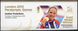 GREAT BRITAIN 2012 Paralympic Games Gold Medal Winners: Heather Frederiksen - Unused Stamps