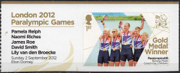 GREAT BRITAIN 2012 Paralympic Games Gold Medal Winners: Rowing Mixed Coxed Four - Unused Stamps