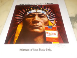 ANCIENNE PUBLICITE SITTING BULL GERONIMO CRAZY HORSE  ET CIGARETTE WINSTON 1972 - Altri & Non Classificati