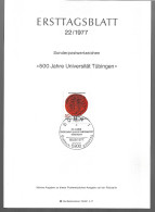 0542m: BRD- ETB 1977, Wachssiegel Der Universität Tübingen - Omslagen