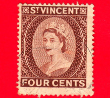 ST. VINCENT- Usato - 1955 - Regina Elisabetta - Queen Elizabeth II - 4 - St.Vincent (...-1979)