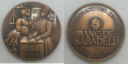 MEDALLA COMMEMORACION DEL CENTENARIO BANC DE SABADELL 1881-1981 - COBRE - Non Classés