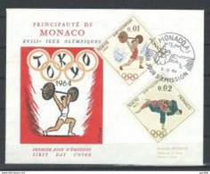 Monaco FDC YT 654 T 655 " JO Tokyo " 1964 - Ete 1964: Tokyo