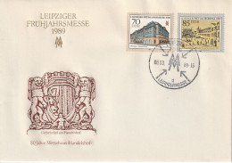 ALLEMAGNE GERMANY RDA DDR 2841 2842 FDC Ersttagbrief Leipziger Frühjahrmesse Handelshof 08.03.1989 - 1981-1990