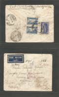 AFGHANISTAN. 1936 (7 Jan) Kaboul - Turkey, Istambul (13 Feb) Registered Reverse Multifkd Airmail Envelope. Via Landikota - Afghanistan