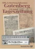 Germany Deutschland 2000 600 Johannes Gutenberg, Printing Press, 350 Jahre Tageszeitung Newspaper, Berlin - 1991-2000