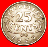 * GREAT BRITAIN (1953-1974):SEYCHELLES 25 CENTS 1973 UNC MINT LUSTRE! ELIZABETH II (1953-2022)· LOW START ·  NO RESERVE! - Seychellen