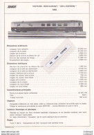 Train Wagons Fiche Technique 2 Volets Wagon Voiture SNCF Restaurant Gril Express Voir Scans (3) Fiche De Décembre 1973 - Eisenbahnverkehr