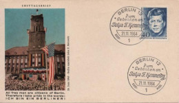 ALLEMAGNE BERLIN GERMANY 218 FDC ETB John Fitzgerald KENNEDY USA Président Hommage 21.11.1964 - Kennedy (John F.)