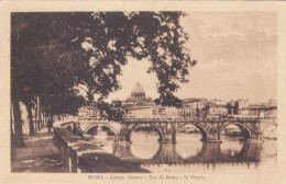 Cartolina Roma - Lungo Tevere - Tor Di Nona - S.pietro - Fiume Tevere