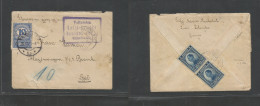 BOSNIA. 1921 (Nov) Lusci Polanka - Bec (10 Nov) Reverse Multifkd Env, Taxed With Arrival Front P. Due 10p Photo Blue, Ti - Bosnia And Herzegovina