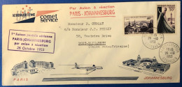 France, Premier Vol, Paris / Johannesburg 26.10.1953, Par Avion à Réaction - (L110) - First Flight Covers