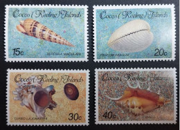 Coquillages Shells // Série Complète Neuve ** MNH ; Cocos (Keeling) YT 145/148 (1986) Cote 9 € - Islas Cocos (Keeling)