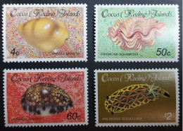 Coquillages Shells // Série Complète Neuve ** MNH ; Cocos (Keeling) YT 149/152 (1986) Cote 12.50 € - Kokosinseln (Keeling Islands)