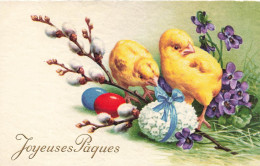 FETES - VOEUX - Pâques - Joyeuses Pâques - Deux Poussions - Des œufs - Carte Postale Ancienne - Ostern