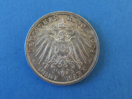 MONNAIE ARGENT / 3 MARK EMPIRE ALLEMAGNE / DREI MARK 1909 - 2, 3 & 5 Mark Argent