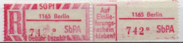 DDR Einschreibemarke Berlin SbPA Postfrisch, EM2B-1165aII(2) Zh - Aangetekende Etiketten