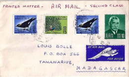 CEYLAN N° 362/358x2/359 S/L. DE COLOMBO/19.4.66 POUR MADAGASCAR - Sri Lanka (Ceylon) (1948-...)