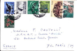 CEYLAN N° 346/320/361/359/358/348 S/L. DE COLOMBO/9.9.66 POUR LA FRANCE - Sri Lanka (Ceylan) (1948-...)