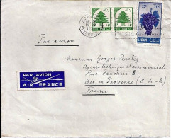 LIBAN N° PA122/112x2 S/L.DE BEYROUTH/31.12.55 POUR LA FRANCE - Lebanon