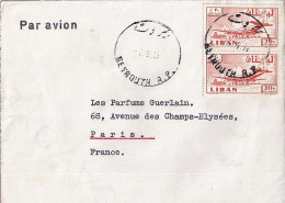 LIBAN N° PA164x2 S/L.DE BEYROUTH/7.9.59 POUR LA FRANCE - Lebanon