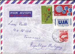 ISRAEL N° 230+TAB/258/187 S/L.DE HOLON/16.2.64 POUR MADAGASCAR - Brieven En Documenten