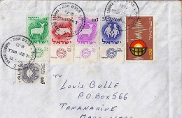 ISRAEL N° 186/187/188/211/212/251 + TAB S/L.DE PARDES HANNA/22.5.64 POUR MADAGASCAR - Covers & Documents