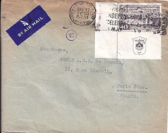 ISRAEL N° 36+TAB S/L.DE TEL AVIV/25.3.51 POUR LA FRANCE - Cartas & Documentos