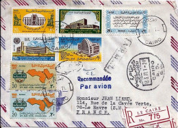 EGYPTE N° 837/838/839/840/841/850/PA122 S/L.REC.DE LE CAIRE/13.3.71 POUR LA FRANCE - Brieven En Documenten