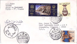 EGYPTE N° 586/582/PA100 S/L. DE ASYOT/10.11.66 POUR LES USA - Brieven En Documenten