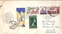 EGYPTE N° 384/385/382/366/PA55 S/L. DE LE CAIRE/23.10.56 POUR LES USA - Covers & Documents