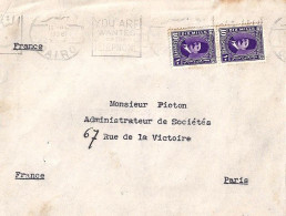 EGYPTE N° 123x2 S/L. DE LE CAIRE/15.10.36 POUR LA FRANCE - Covers & Documents