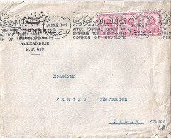 EGYPTE N° 61x3 S/L. DE ALEXANDRIE/24.6.22 POUR LA FRANCE - Lettres & Documents