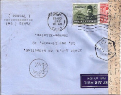 EGYPTE N° 256/224 S/L. DE LE CAIRE/21.8.49 POUR LA FRANCE + CENSURE EGYPTIENNE - Brieven En Documenten