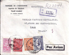 ARABIE SAOUDITE N° 114/117/PA3/Bienfaisance 8 S/L.REC. DE DJEDDAH/NOV 1959 POUR LA FRANCE - Arabie Saoudite