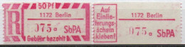 DDR Einschreibemarke Berlin SbPA Postfrisch, EM2B-1172aII Zh - Labels For Registered Mail