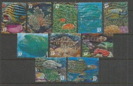 USA 2004 Pacific Coral Reef - SC.# 3831 A/J - Cpl 10v Set From Souvenir Sheet - Used - Blokken & Velletjes