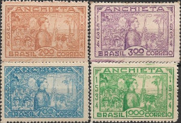 BRAZIL - COMPLETE SET 400th BIRTH ANNIVERSARY OF FATHER ANCHIETA (1534-1597), JESUIT 1934 - MNH/MH - Nuovi