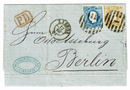 Portugal, 1871, # 34, 39, Para Berlin, Com Certificado - Storia Postale