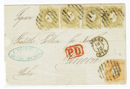 Portugal, 1874, # 39a..., For Genova - Lettres & Documents