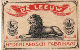 Dutch Matchbox Label, De LEEUW, LION, Nederlandsch Fabrikaat, Holland, Netherlands - Boites D'allumettes - Etiquettes