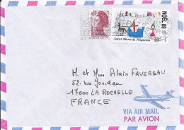 SPM N° 512/456 S/L.DE ST PIERRE/7.1.90  POUR LA FRANCE  - Cartas & Documentos