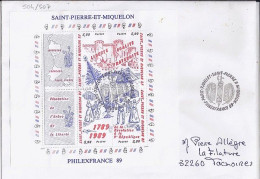 SPM N° 504/507 BLOC PHILEXFRANCE S/L. ST PIERRE ET MIQUELON/7.7.89 - Cartas & Documentos