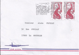 SPM N° 490x2 S/L.DE ST PIERRE/24.11.89  POUR LA FRANCE  - Brieven En Documenten