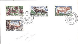 SPM N° 372/373/374/375 S/L.DE ST PIERRE ET MIQUELON/28.9.64 - Storia Postale