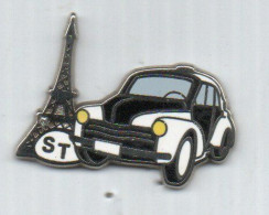 Pin's Automobile 4 Chevaux Renault Tour Eiffel - Renault